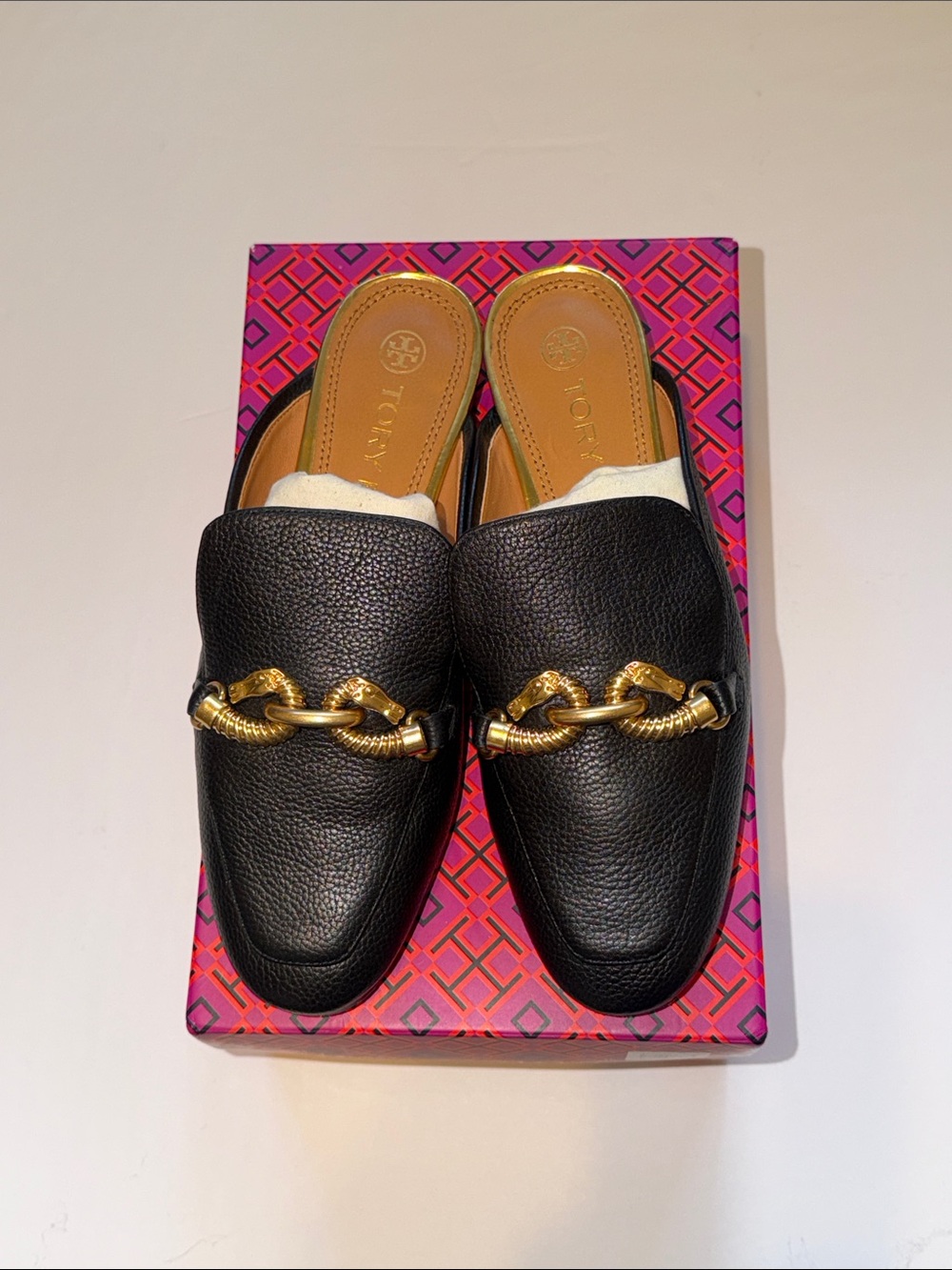 Tory Burch Jessa Backless Loafer Leather Black size 6 - Picture 2 of 12